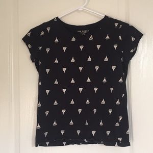 navy blue boat shirt